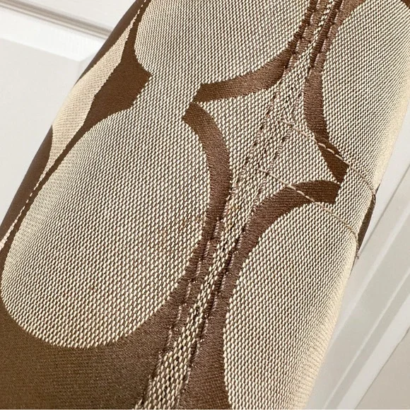 Coach Carly Signature Jacquard Leather Trim Large Hobo Shoulder Bag Y2K - Picture 7 of 14